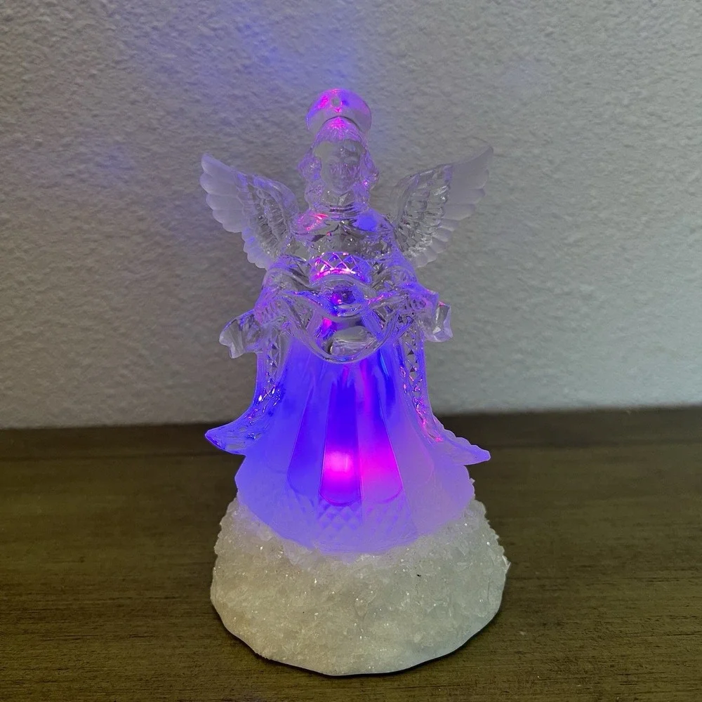 Christmas Angel Hard Plastic Rotating Colors 5.5